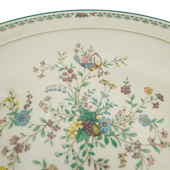 Vintage Noritake Japan Paradise Green 8223 W80 Floral Oval Serving Platter Dish - Picture 5 of 11